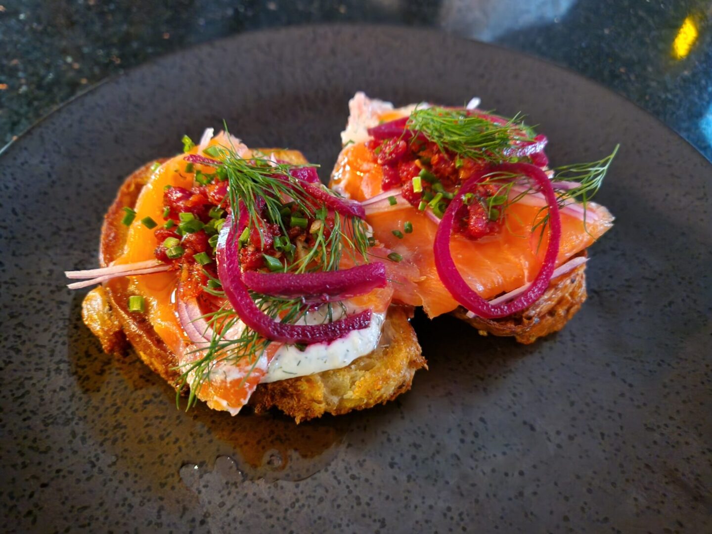 A plate of food with some vegetables on it